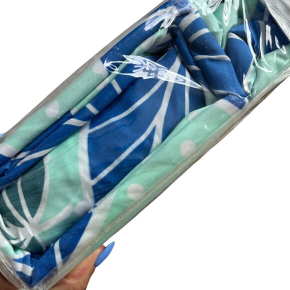 METROPOLITAN 2500 Series King Palm Leaf Print Tropical Size Sheet Set w/ Pillowc - Picture 4 of 5